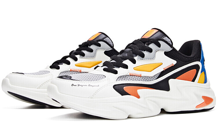 361° Cushioned Slip-Resistant Support Low-Top Chunky Sneakers Men's White Black