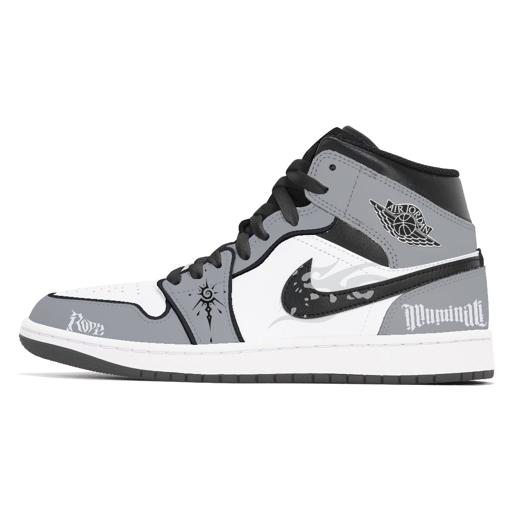Jordan Jordan 1 Wear-resistant And Lightweight Mid-Top Vintage Basketball Shoes Unisex Gray