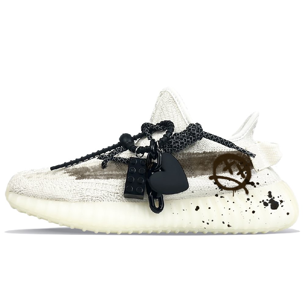 Adidas Originals Yeezy Boost 350 V2 Quick Dry Low-Top Casual Shoes Unisex White Coffee Color