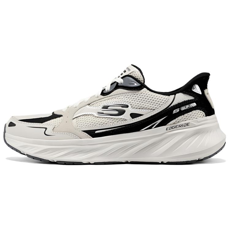 Skechers Edgeride Breathable And Lightweight Low Top Casual Shoes Men's Ecru