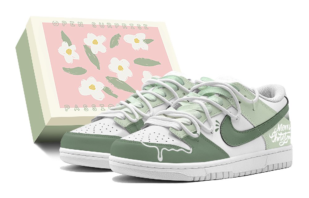 Nike Dunk Anti Slip Wear Resistant Low Top Skateboard Shoes Unisex Green