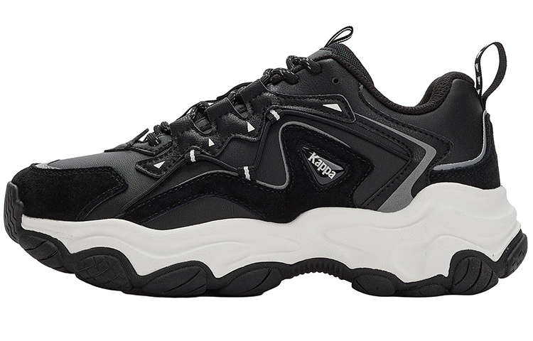 Kappa Cushioning Anti-Slip Wear-Resistant Impact-Resistant Low-Top Chunky Sneakers Unisex Black White