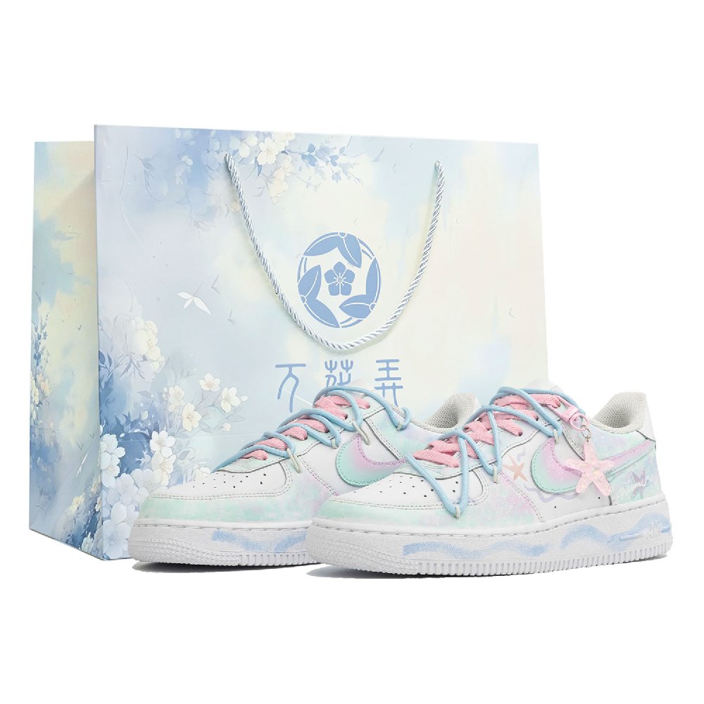 Nike Air Force 1 Skateboard Shoes Unisex Low top Pink/Blue