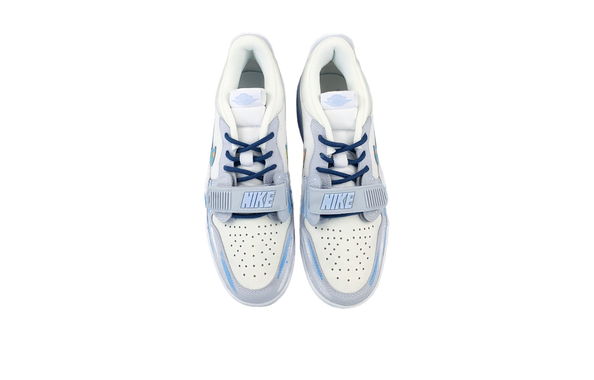Jordan Legacy 312 Anti Slip Wear Resistant Low Top Vintage Basketball Shoes Men's White Gray Blue купить в интернет-магазине Yoocart с быстрой доставкой по России.
