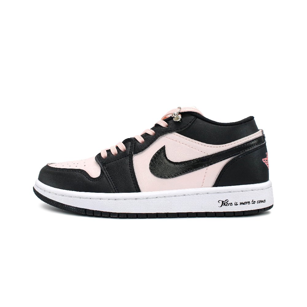 Jordan Air Jordan 1 Durable Breathable Lightweight Low Top Vintage Basketball Shoes Women's Black Pink