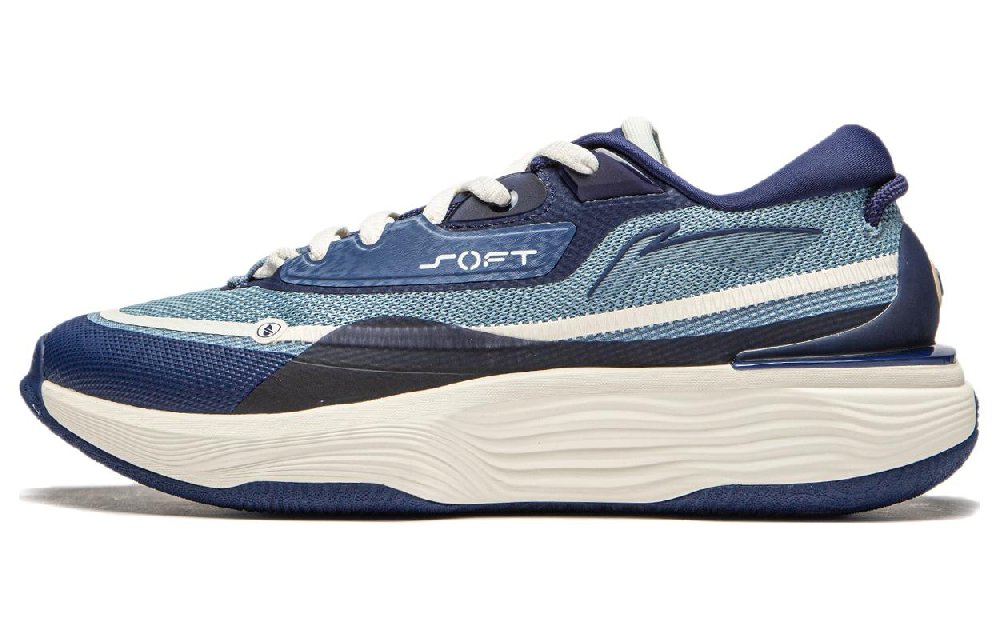 LiNing SOFT WARM Anti-Slip Wear-Resistant Low-Top Casual Shoes Men's Soft Grey Blue Dark Ship Blue