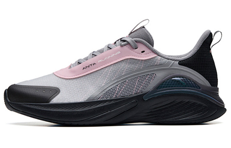 Anta Running Collection Cushioning Anti-Slip And Wear-Resistant Low-Top Running Shoes Women's Black Gray Red