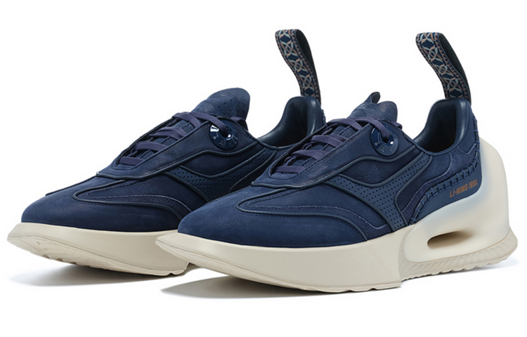 LI NING 1990 Meta Foot Anti Slip Wear Resistant Low Top Casual Shoes Men's Twilight Indigo