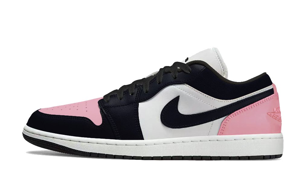 Jordan Air Jordan 1 Anti Slip Wear Resistant Low Top Vintage Basketball Shoes Unisex Black Pink