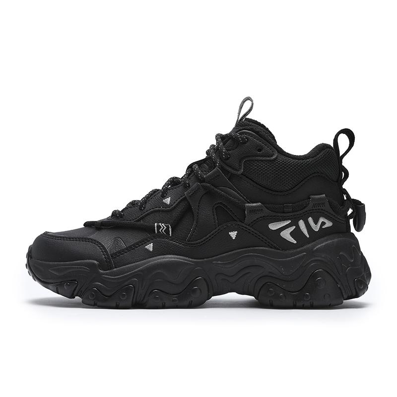 FILA ORIGINALE Anti-Slip Wear-Resistant Mid-Top Running Shoes Women's Black