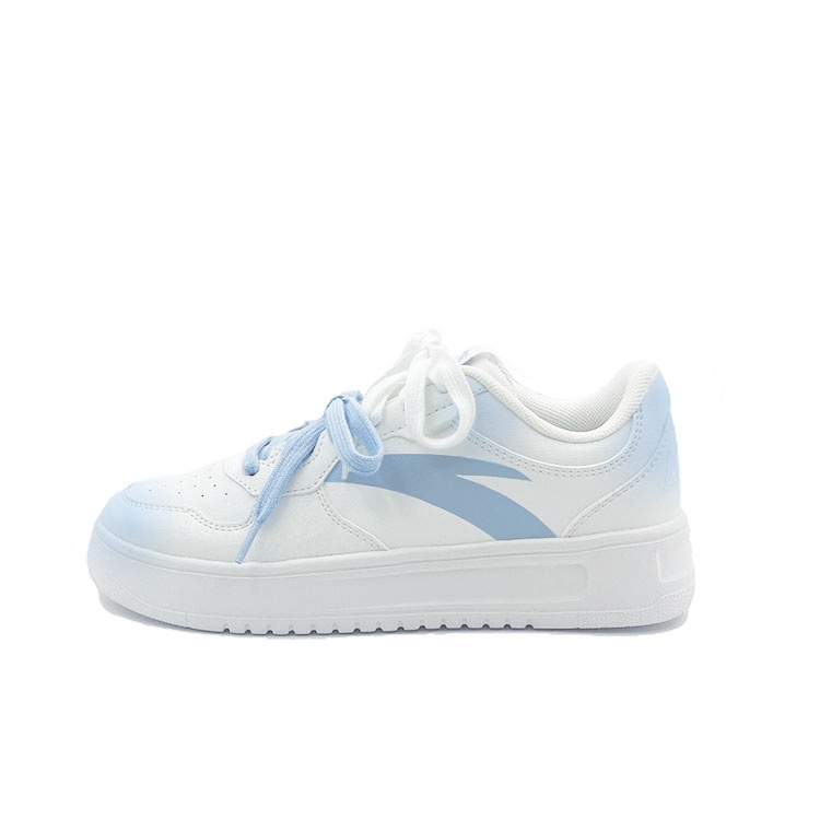 Anta Relaxed Anti Slip Wear Resistant Low Top Skateboard Shoes Unisex White Blue