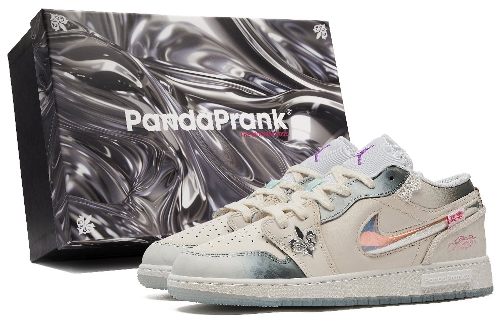 Jordan Air Jordan 1 Abrasion Resistant Low Top Vintage Basketball Shoes GS Beige Gray