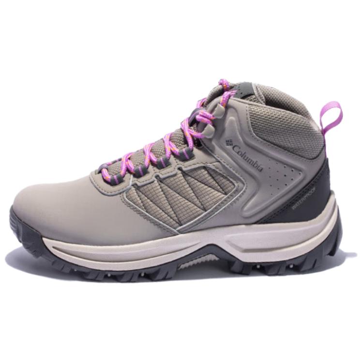 Columbia Anti-Slip Wear-Resistant Mid-Top Hiking Shoes Women's Gray Pink
