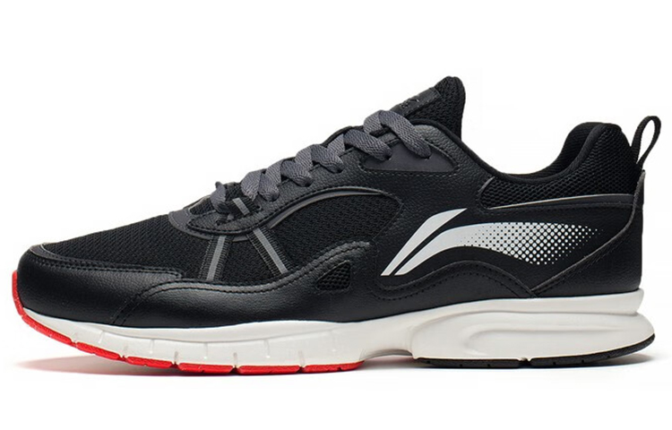LiNing Cushioned Anti-Slip Wear-Resistant Breathable Lightweight Low-Top Running Shoes Men's Black Gray
