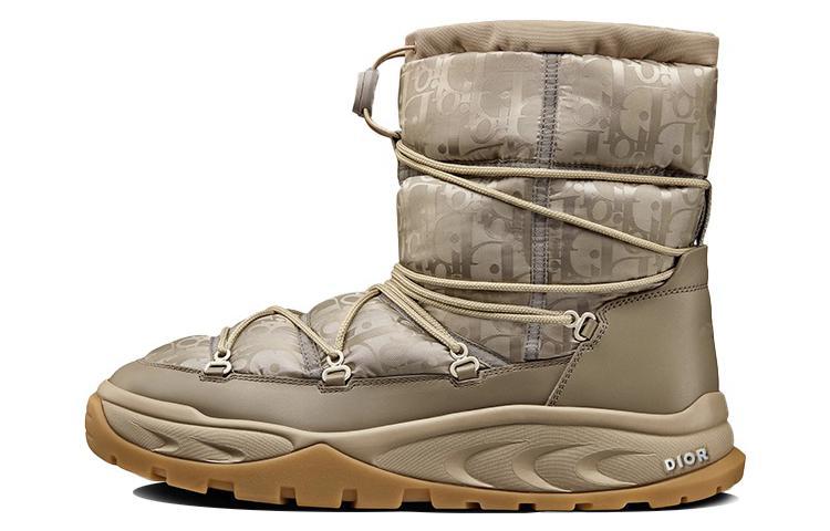 DIOR Snow Ankle Boot Beige Oblique Nylon