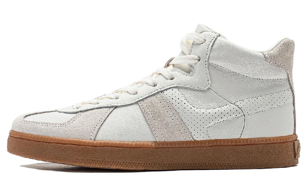 LiNing YunChuan HI Slip Resistant, Abrasion Resistant, Breathable High Top Casual Shoes Women's Mist White