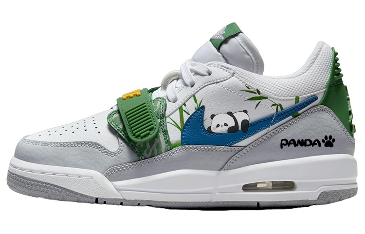 Jordan Legacy 312 Bamboo Forest Panda Tarepanda Durable Breathable Low-Top Vintage Basketball Shoes Women's White Green