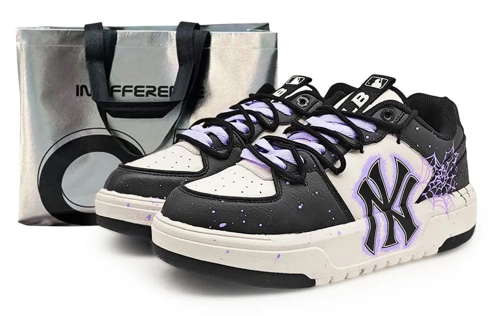 MLB Chunky Liner EIGHT% Unsleepy Abrasion Resistant Low Top Skateboard Shoes Unisex Black Purple