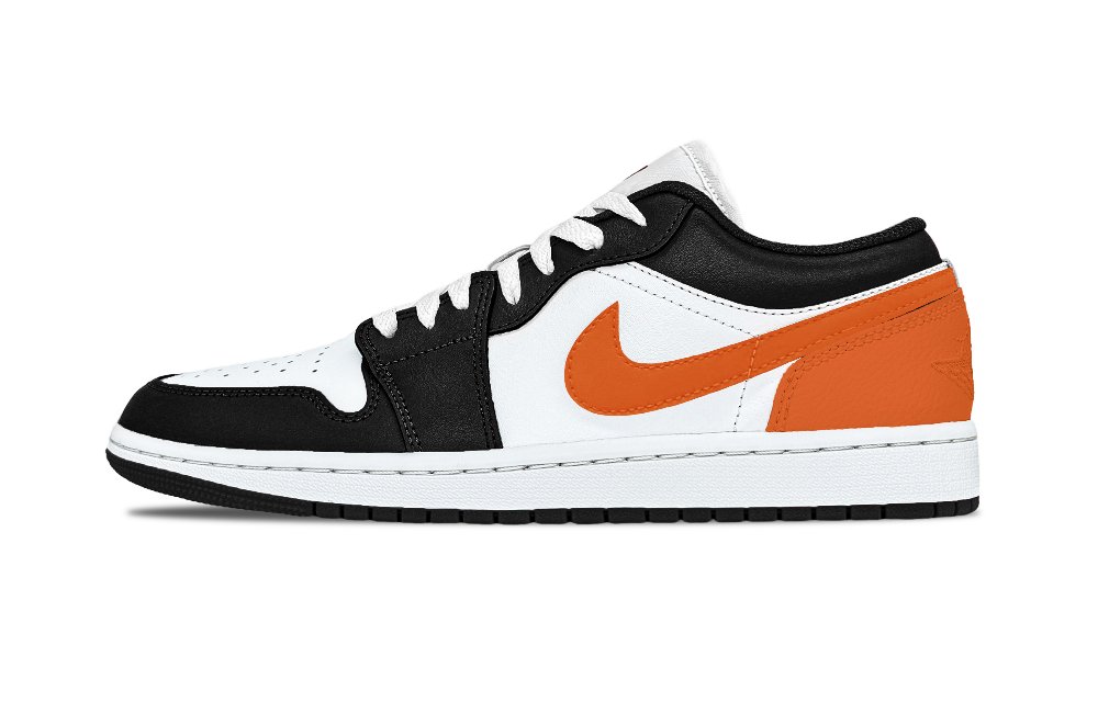 Jordan Air Jordan 1 Crushed Starlight Support Low top Vintage Basketball Shoes Unisex Black Orange