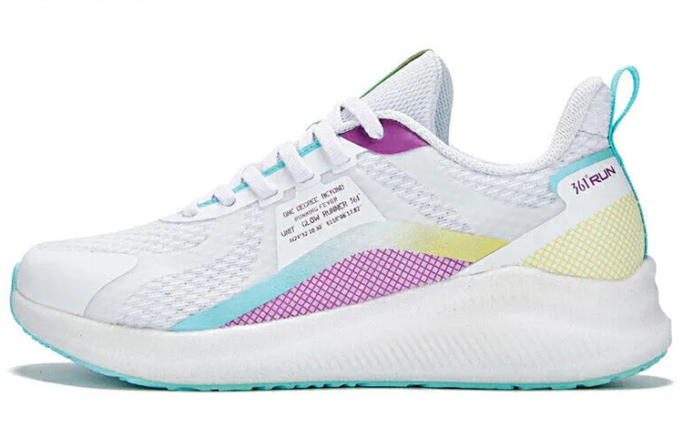 361° Cushioning And Breathable Low Top Running Shoes Women's White Purple Versatile