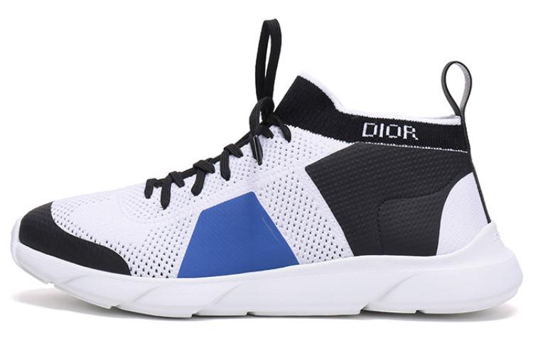 DIOR Cushioning Anti-Slip Wear-Resistant Breathability Mid-Top Casual Shoes Men's White Blue Black