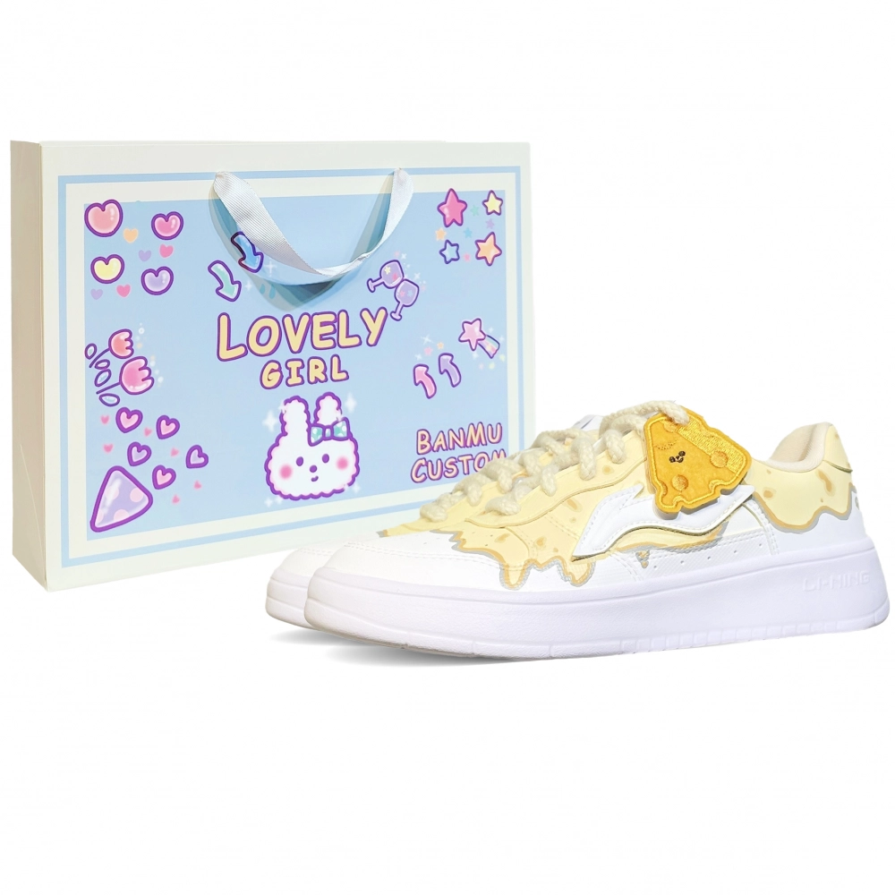 LiNing Pontoon Boats Cushioning, Lightweight, Breathable Low top Skateboard Shoes Women's Yellow