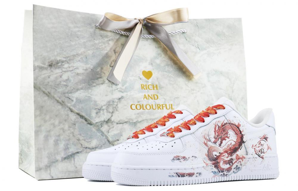 Nike Air Force 1 SDS Sky Dragon Lady Low-Top Skateboard Shoes Women's Red White