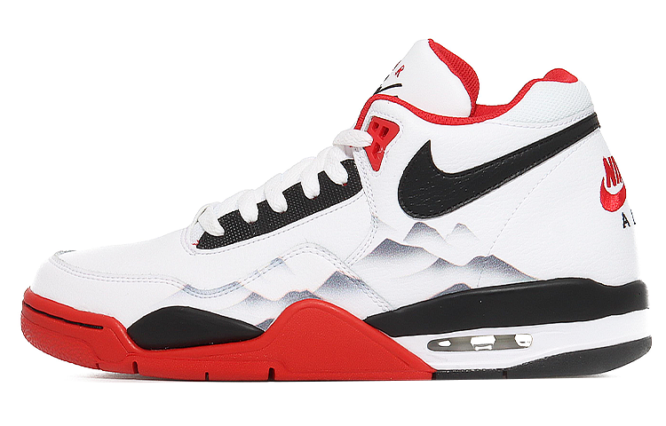 Nike M2K Flight Legacy Anti-Slip Wear-Resistant Mid-Top Vintage Basketball Shoes Men's Red White