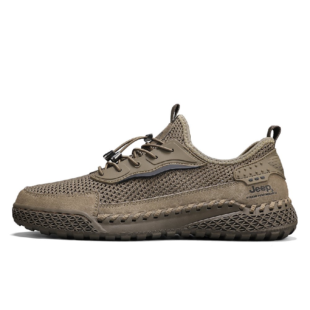 Jeep Slip Resistant, Abrasion Resistant, Breathable, Quick Dry, Lightweight Coverage Low Top Outdoor Shoes Men's Khaki