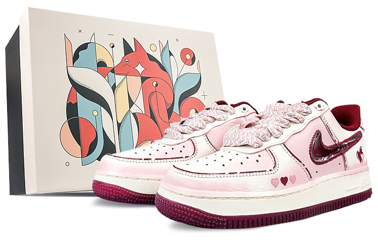 Nike Air Force 1 Low-Top Skateboard Shoes GS Pink White