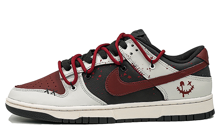 Nike Dunk Retro Anti-Slip And Wear-Resistant Lightweight Low-Top Skateboard Shoes Men's Black White Red