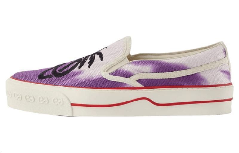 GUCCI Tennis 1977 Low Top Stylish Skateboarding Shoes Men's White Purple