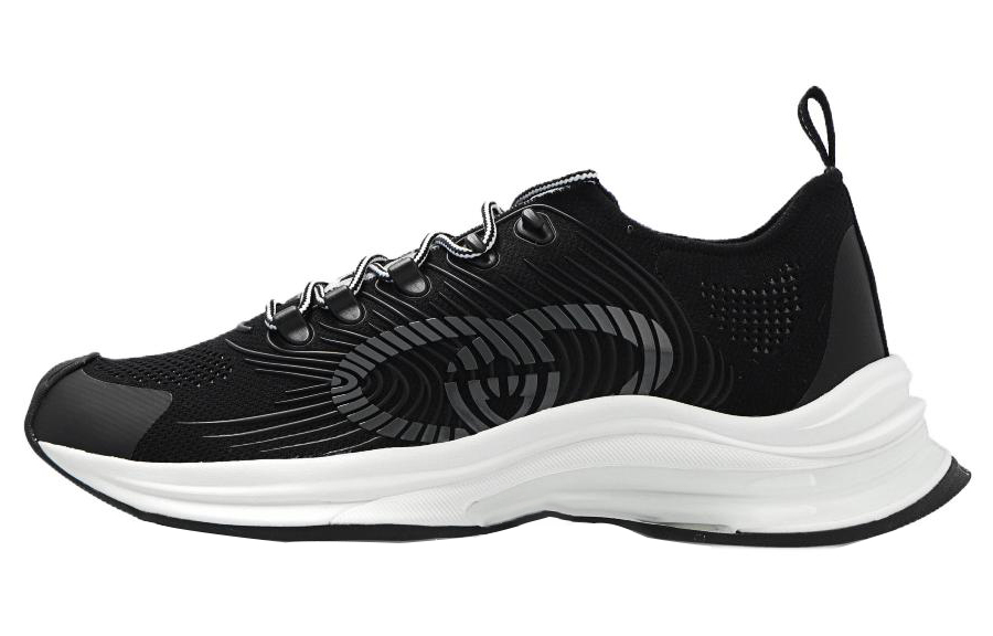 GUCCI RUN Low-Top Casual Shoes Men's Black White