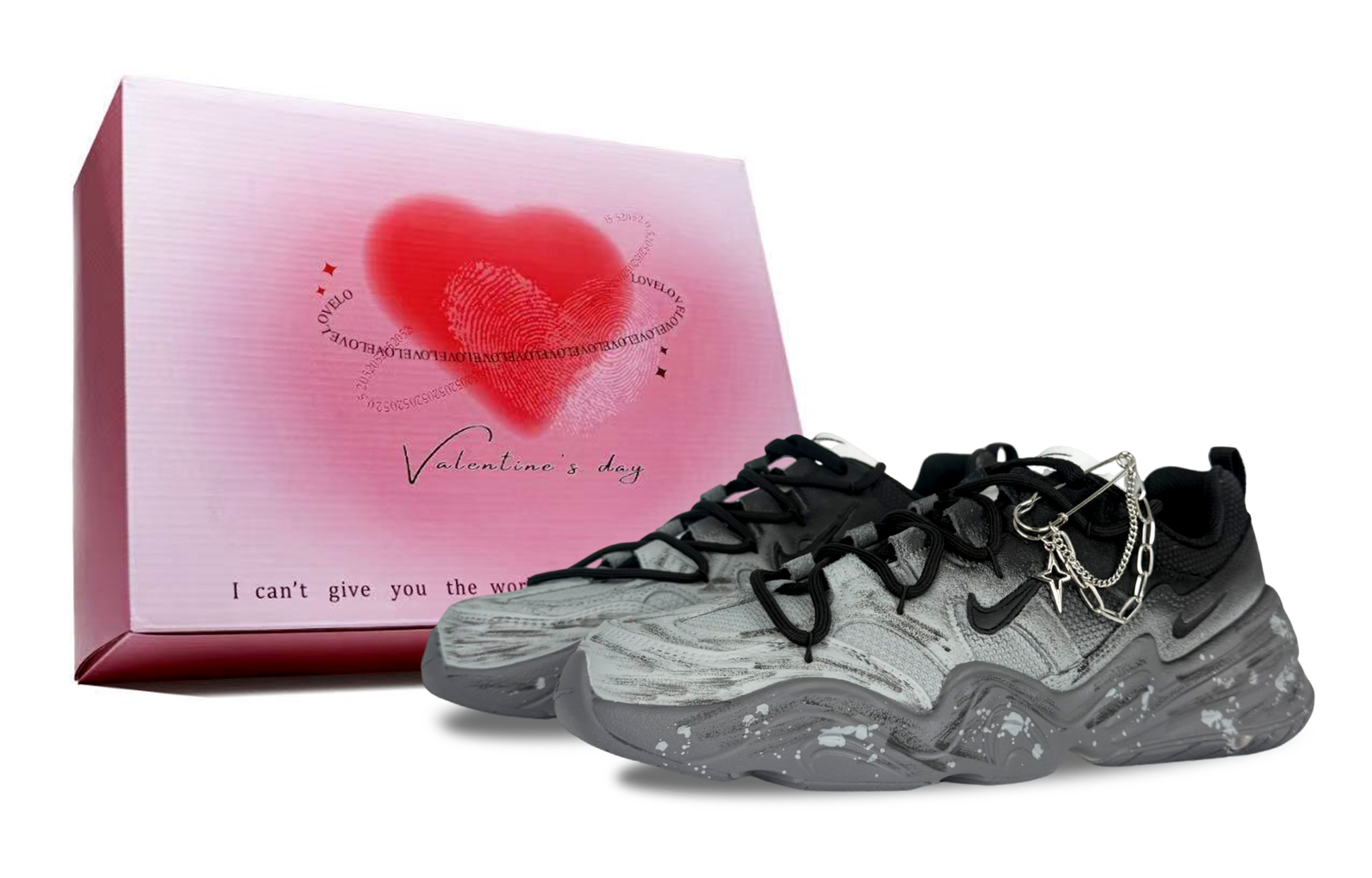 Nike Tech Hera Phantom, Valentine Present Box Abrasion Resistant Low top Casual Shoes Unisex Black Gray