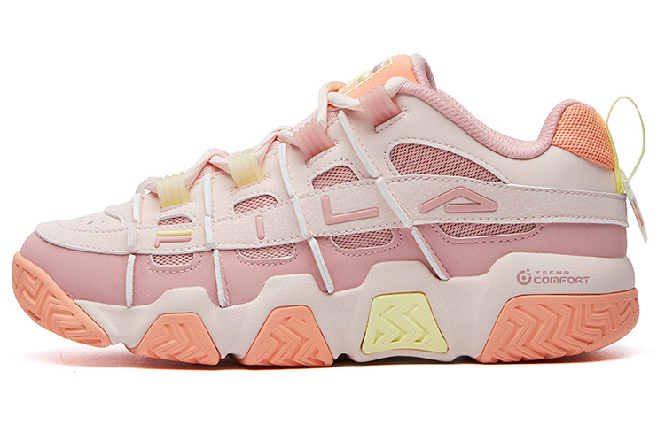 FILA Barricade Cushioning Anti-Slip Wear-Resistant Breathability Low-Top Vintage Basketball Shoes Women's Smoky Pink