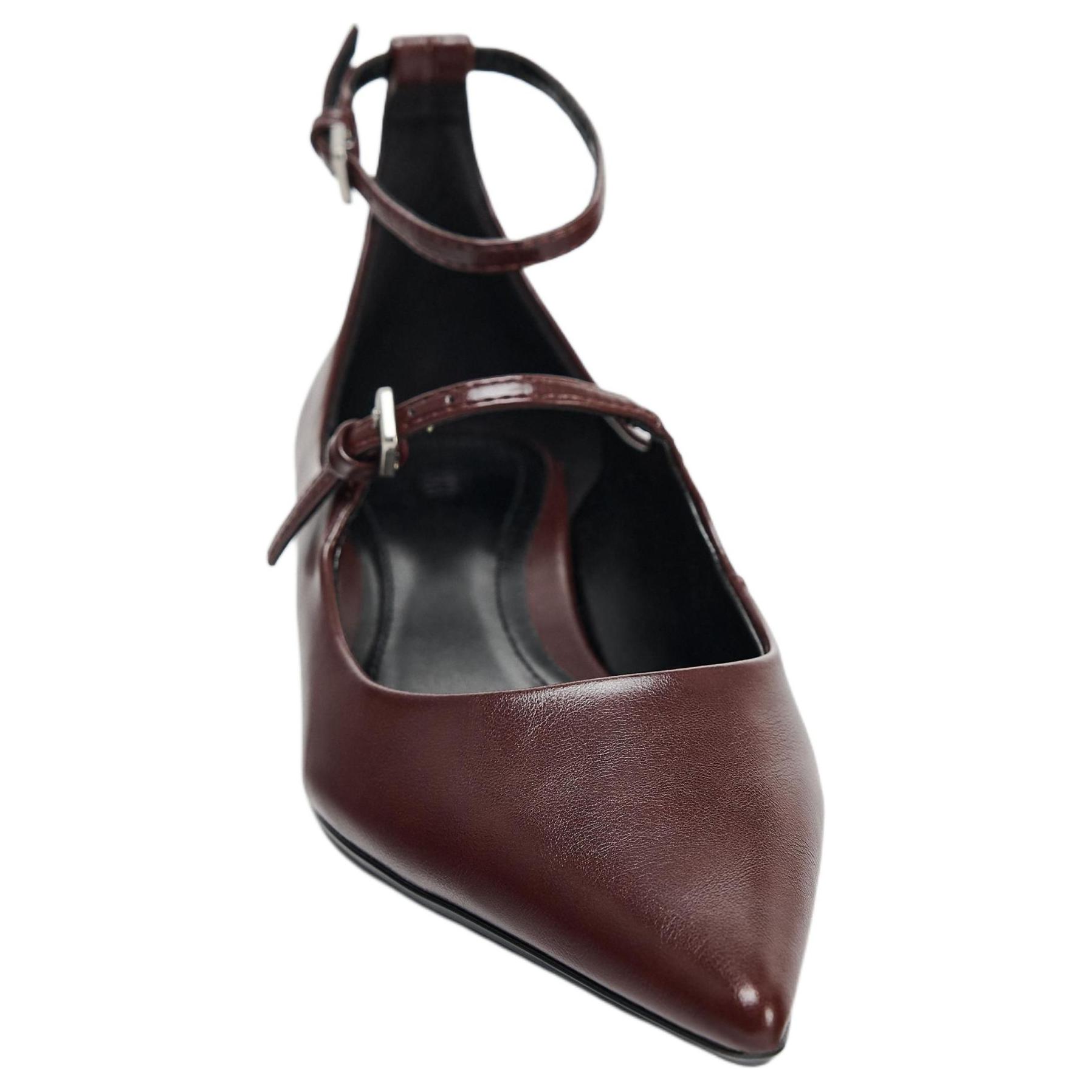 ZARA Mary Jane Shoes Women's Dark Red Color купить в интернет-магазине Yoocart с быстрой доставкой по России.