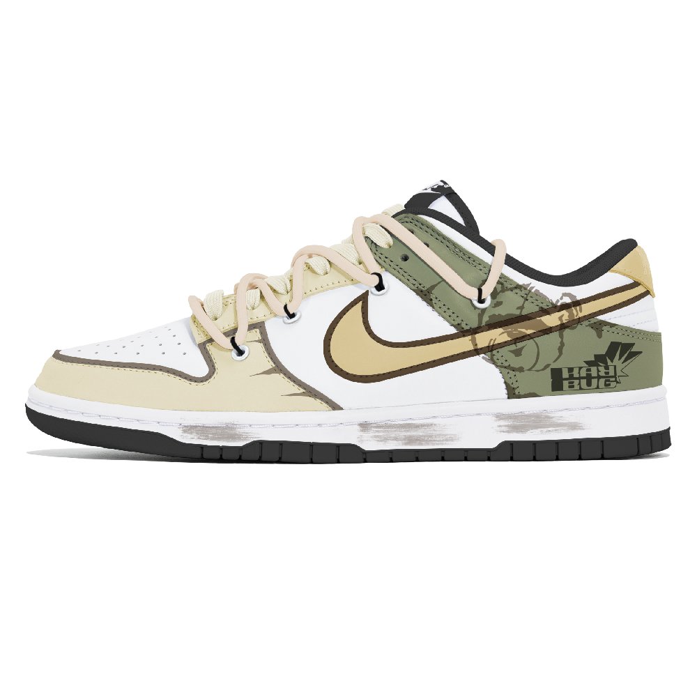 Nike Dunk Anti-Slip And Wear-Resistant Lightweight Low-Top Skateboard Shoes Unisex White Gray Yellow