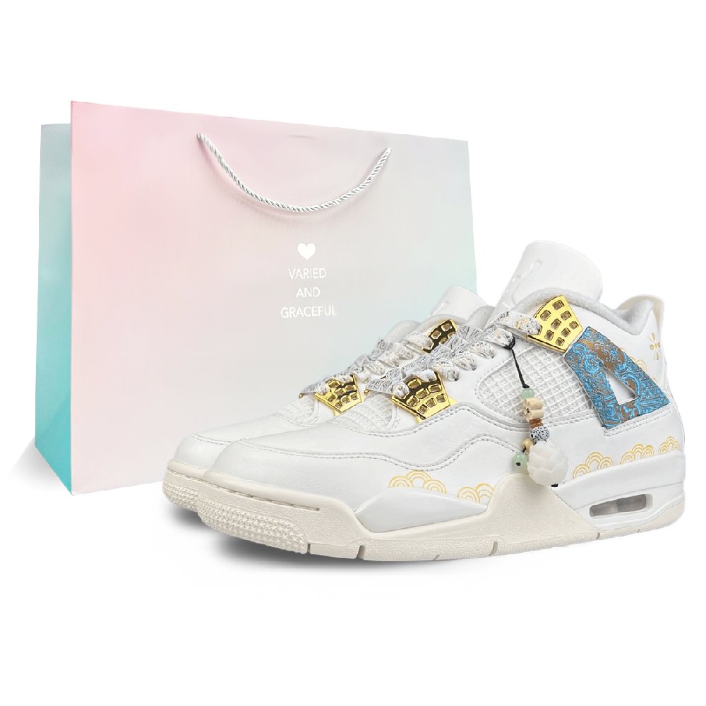 Jordan Jordan Air Wear-Resistant Mid-Top Vintage Basketball Shoes Women's White
