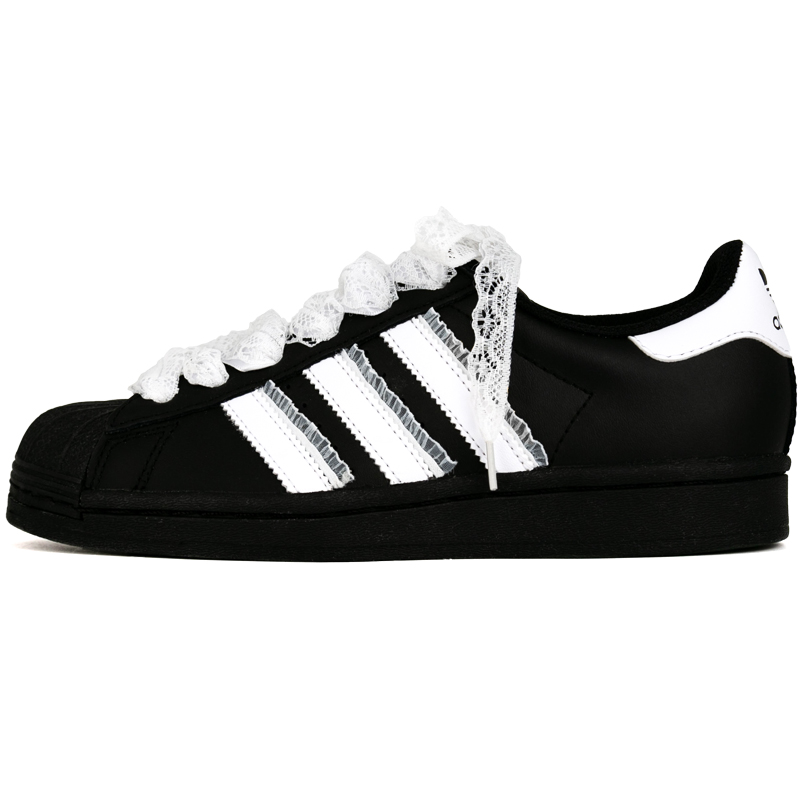 Adidas Originals SUPERSTAR Lazy Abrasion Resistant Low Top Skateboard Shoes Unisex Black White
