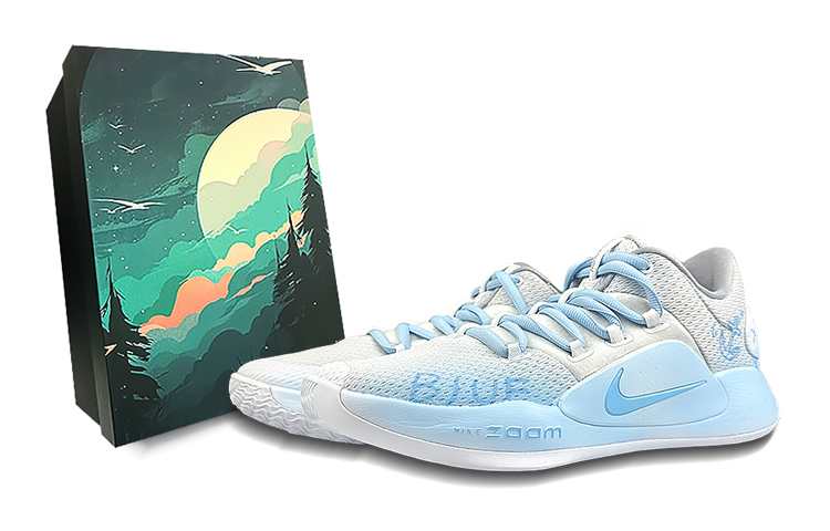 Nike Hyperdunk X Low 10 Cushioned Slip-Resistant Low-Top Basketball Shoes Men's Blue White