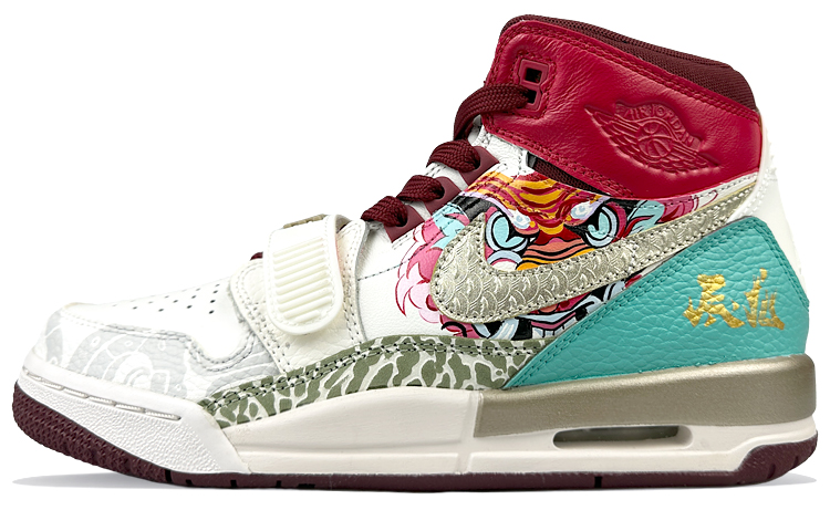 Jordan Legacy 312 High-Top Vintage Basketball Shoes GS White Red