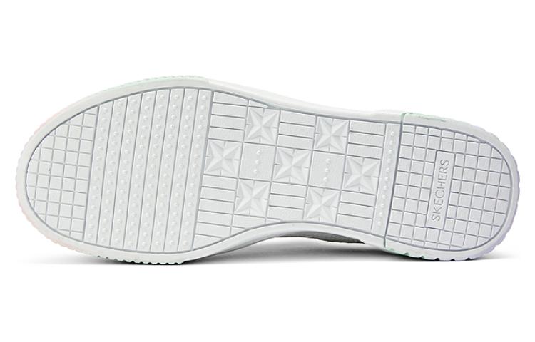 Skechers Court Classics Low Top Skateboard Shoes Women's White Green Pink