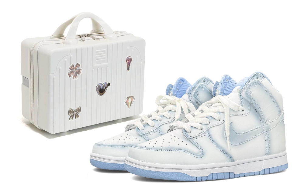 Nike Dunk 'Aluminum' High-Top Skateboard Shoes Women's Blue White