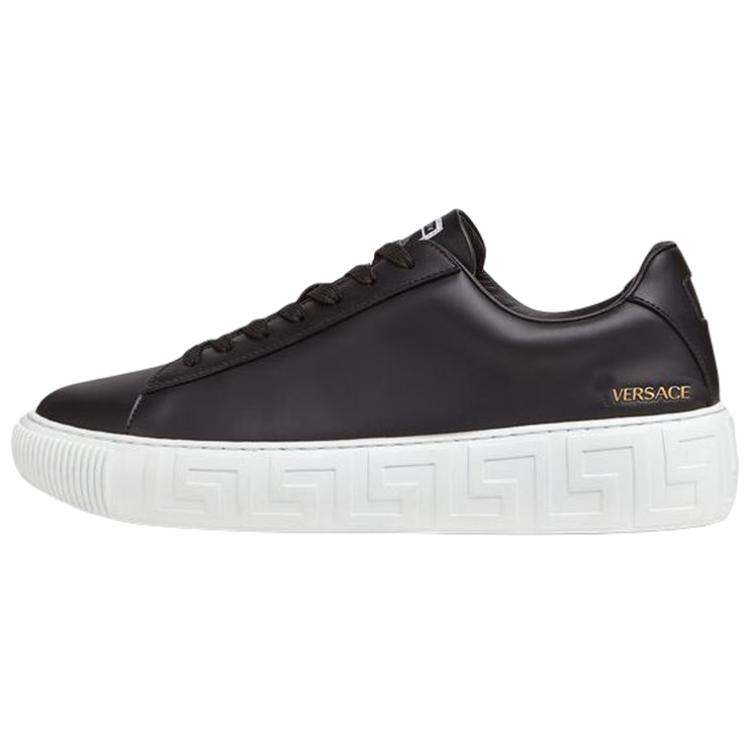 VERSACE Greca Lace-up Sneakers Black White