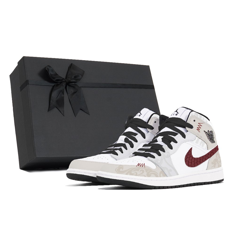 Jordan Air Jordan 1 Abrasion-Resistant Mid-Top Vintage Basketball Shoes Men's Ecru
