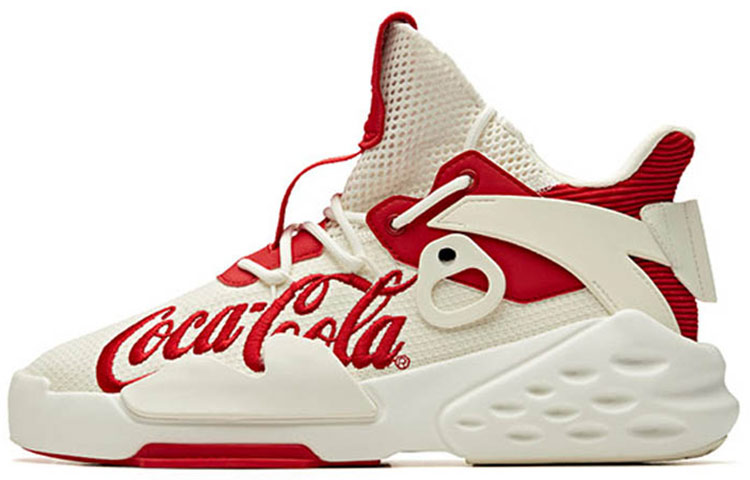 Coca Cola x Anta Bastard Anti Slip Wear Resistant Low Top Skateboard Shoes Women's White Red
