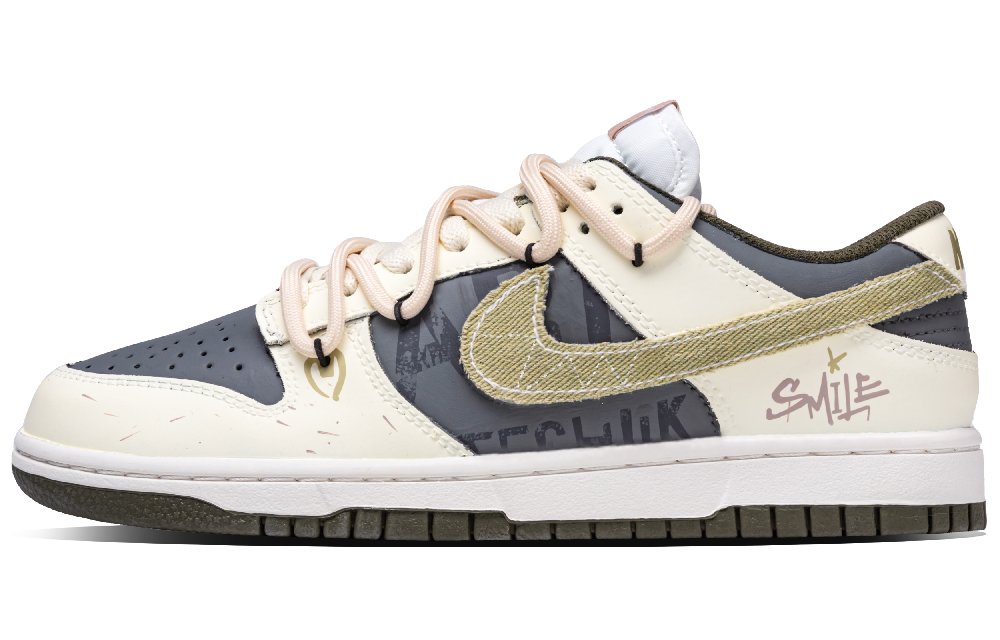 Nike Dunk Moss Green Elegance Abrasion Resistant Low Top Casual Shoes Unisex Beige Gray Green
