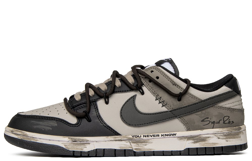 Nike Dunk Wild Premonition Anti Slip Wear Resistant Low Top Skateboard Shoes Unisex Black Brown