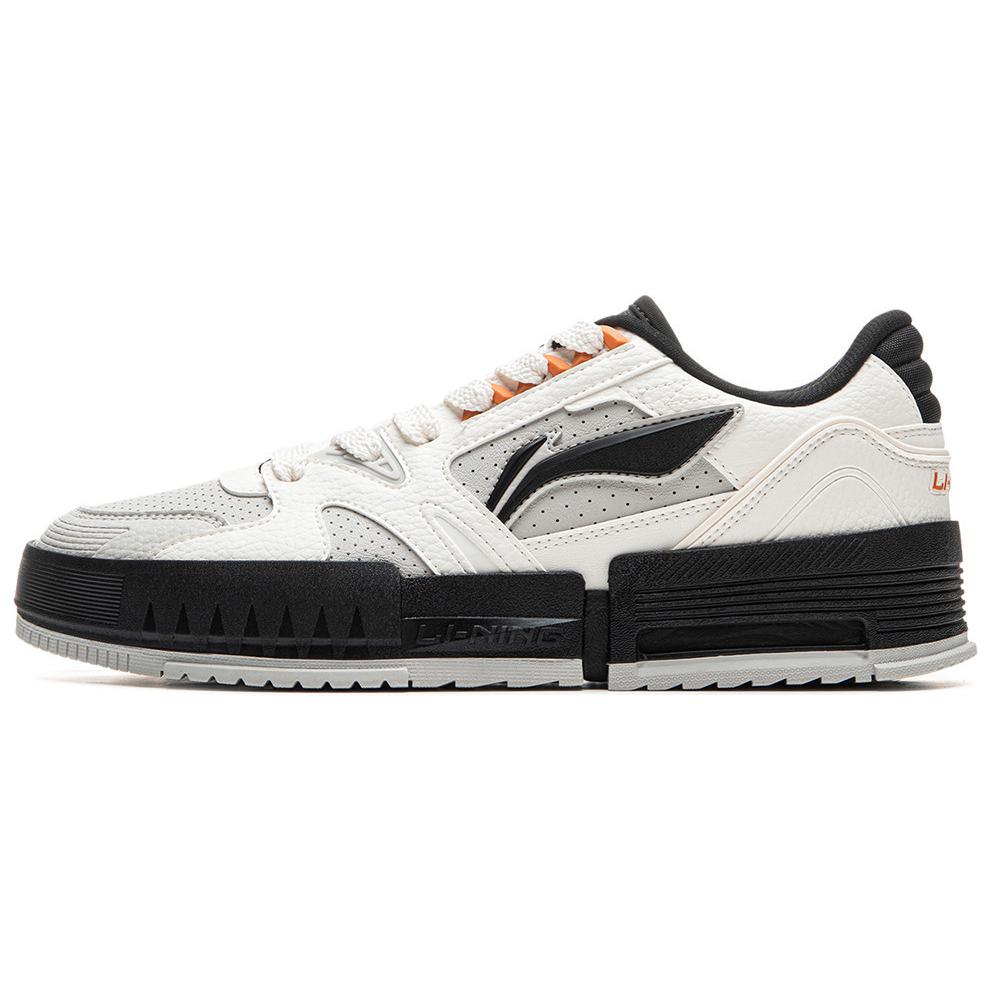 LiNing Li Cheng Slip-Resistant Cushioning Wear-Resistant Low-Top Skateboard Shoes Men's White Black