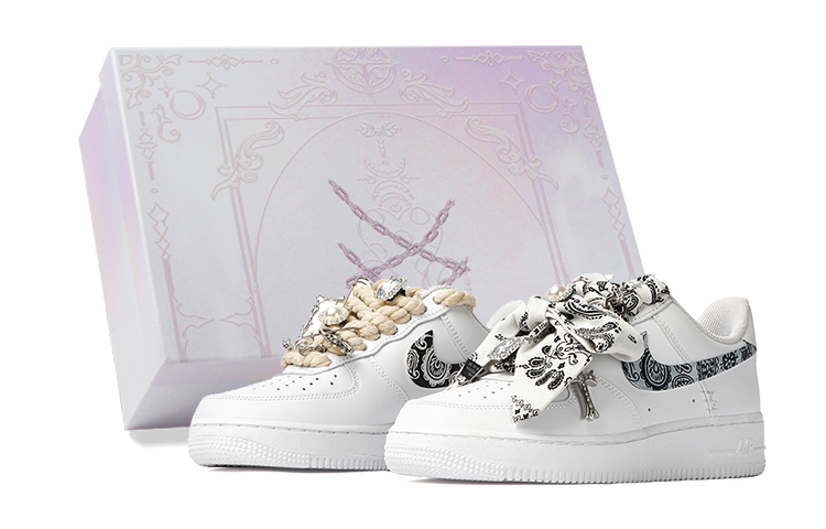 Nike Air Force 1 Low Top Skateboard Shoes Women's Black White